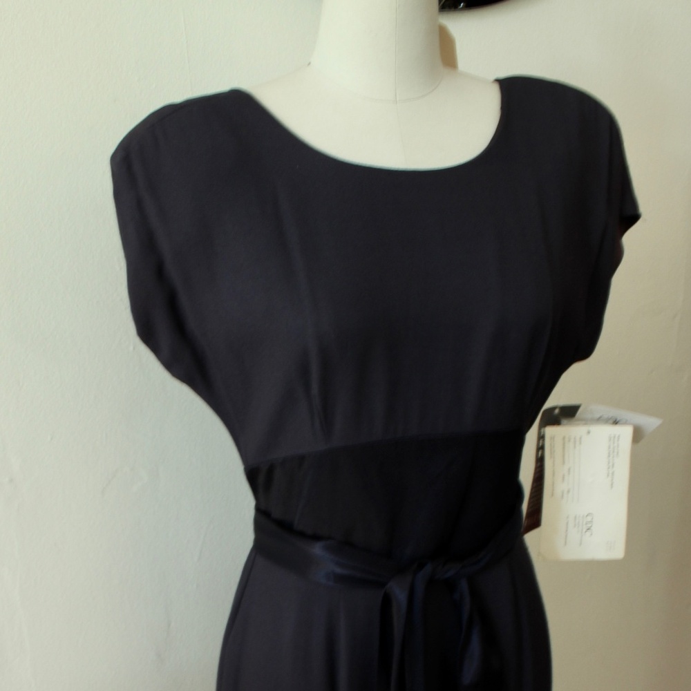 NWT 1980's CDC Filene's Navy Blue Evening Dress